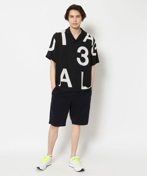 1piu1uguale3 RELAX(ウノピュウノウグァーレトレリラックス)の「1PIU1UGUALE3 RELAX/ウノピゥウノウグァーレトレ リラックス/ランダムロゴアロハシャツ/USH-21036(シャツ/ブラウス・メンズ・ブラック・MEDIUM/LARGE/X-LARGE)」の9枚目の写真