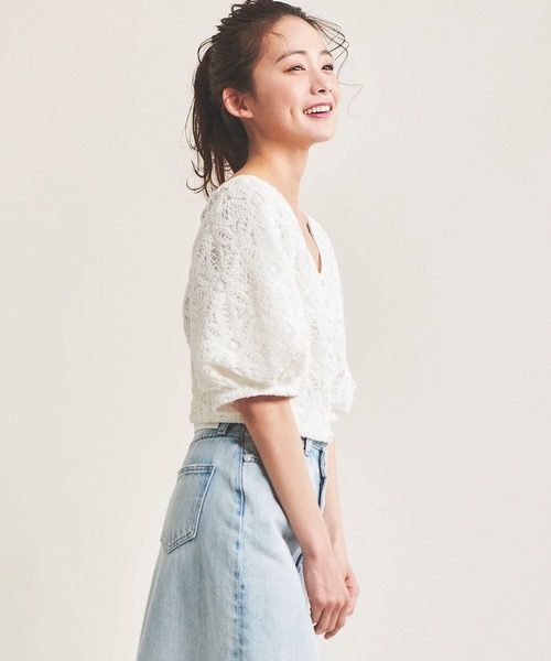 The Virgnia（ザ ヴァージニア）の「ケミカルレースブラウス（シャツ/ブラウス・レディース・ブラック/オフホワイト・FREE）」の6枚目の写真