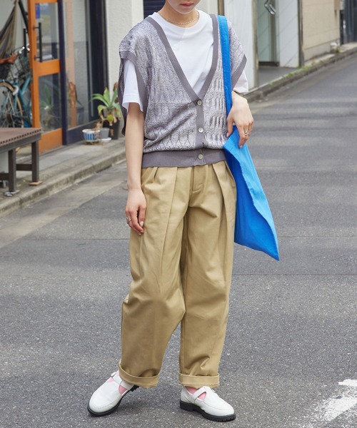 TAKASHIMAYA　タカシマヤ　カシミヤ　ベスト　カーディガン　畦編みベスト カシミヤ両畦 ニットベスト 通販 - ディノス