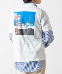 WEGO/イラストバックプリント半袖Tシャツ