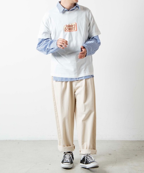 WEGO（ウィゴー）の「WEGO/イラストバックプリント半袖Tシャツ（Tシャツ/カットソー・メンズ・ホワイト/ベージュ系その他・LARGE/SMALL/MEDIUM/X-LARGE）」の3枚目の写真