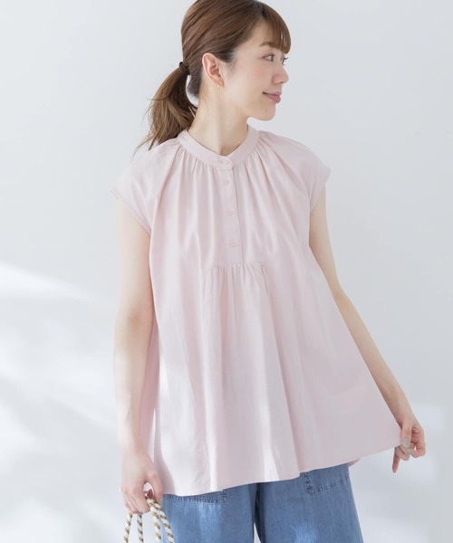 URBAN RESEARCH Sonny Label(アーバンリサーチサニーレーベル)の「リネンフレンチスリーブフレアブラウス(シャツ/ブラウス・レディース・ブラック/オフホワイト/ピンク/ブルー系その他・FREE)」の4枚目の写真