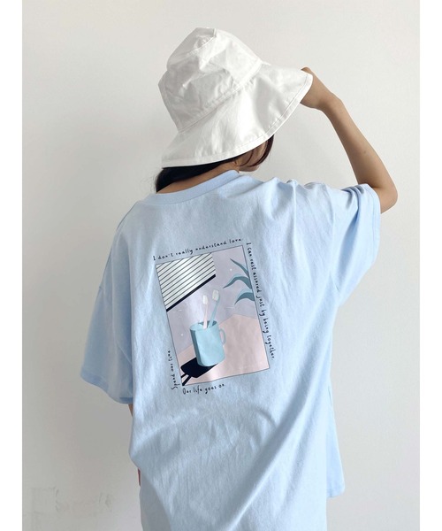 Honey Salon(ハニーサロン)の「君と過ごした1LDK Tシャツ(Tシャツ/カットソー・レディース・ホワイト/ブラック/サックスブルー・FREE)」の3枚目の写真
