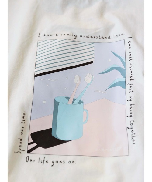 Honey Salon(ハニーサロン)の「君と過ごした1LDK Tシャツ(Tシャツ/カットソー・レディース・ホワイト/ブラック/サックスブルー・FREE)」の9枚目の写真