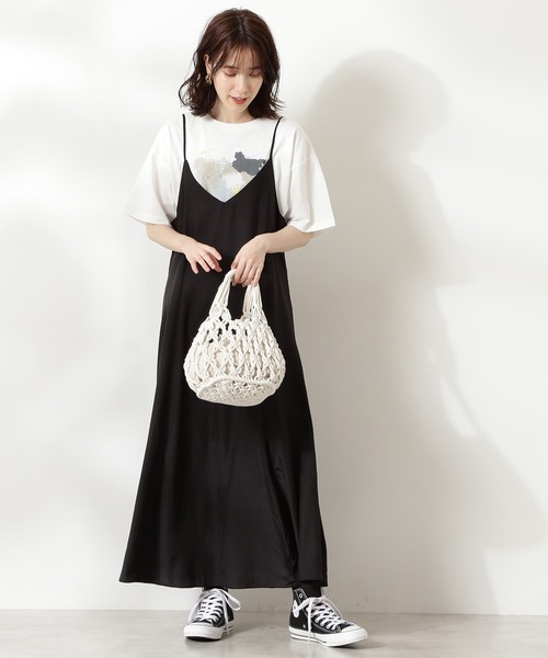 N.(N. Natural Beauty Basic)(エヌエヌナチュラルビューティーベーシック)の「バックボタンキャミワンピース(ワンピース・レディース・ブラック/ベージュ/カーキ・MEDIUM)」の10枚目の写真