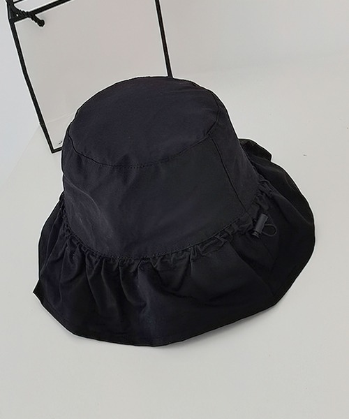 セール】ギャザーフリルバケットハット（サイズ調節可能）【数量限定