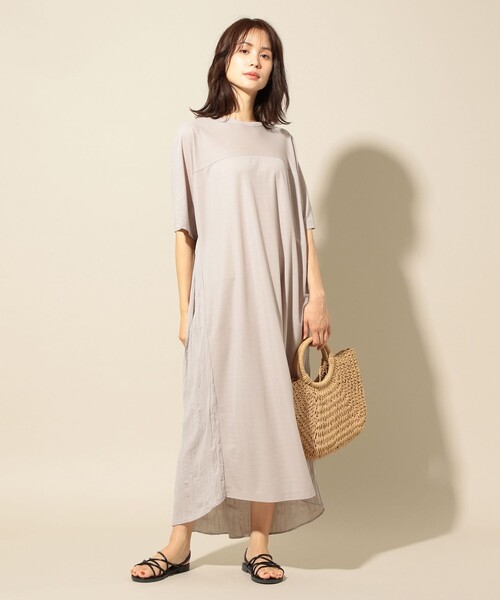 ANY(エニィ)の「ワッシャーコンビワンピース(ワンピース・レディース・ブラック系/ベージュ系/ライラック系・F)」の6枚目の写真