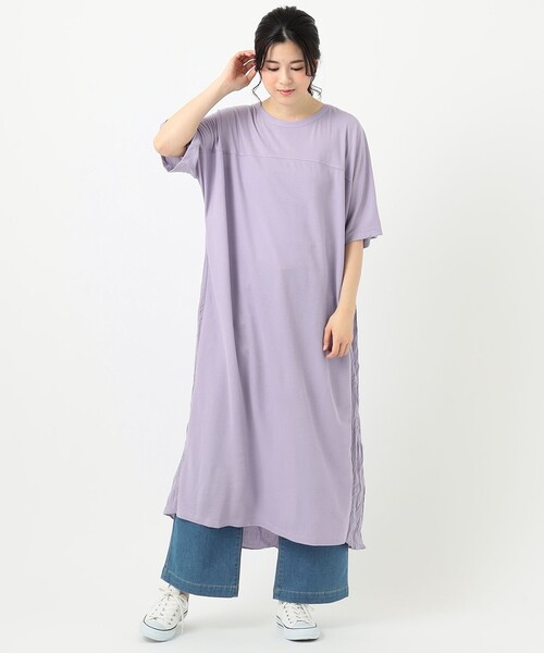 ANY(エニィ)の「ワッシャーコンビワンピース(ワンピース・レディース・ブラック系/ベージュ系/ライラック系・F)」の10枚目の写真