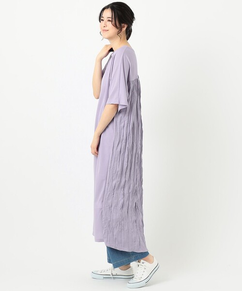 ANY(エニィ)の「ワッシャーコンビワンピース(ワンピース・レディース・ブラック系/ベージュ系/ライラック系・F)」の11枚目の写真