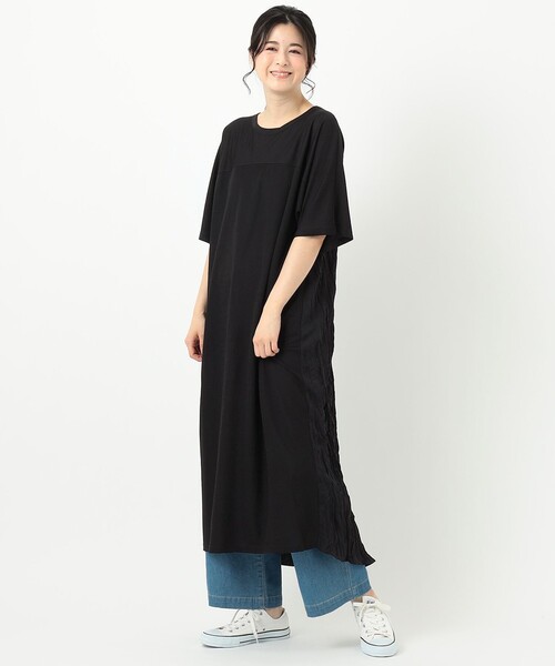 ANY(エニィ)の「ワッシャーコンビワンピース(ワンピース・レディース・ブラック系/ベージュ系/ライラック系・F)」の17枚目の写真