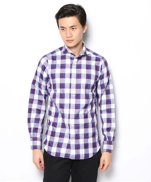 ESTNATION BY LYLE&SCOTT(エストネーション バイ ライル&スコット)の「Finamore カジュアルシャツ(シャツ/ブラウス・メンズ・ブルー/ネイビー・MEDIUM/SMALL)」の3枚目の写真