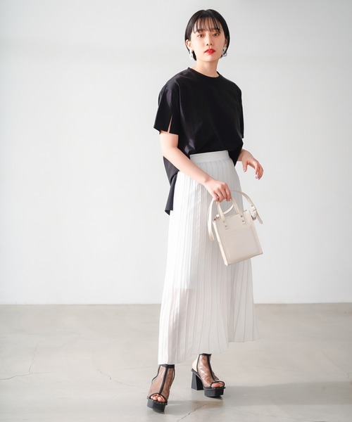 PAGEBOY（ページボーイ）の「ラメラインプリーツスカート（スカート・レディース・オフホワイト/ブラック・FREE）」の11枚目の写真
