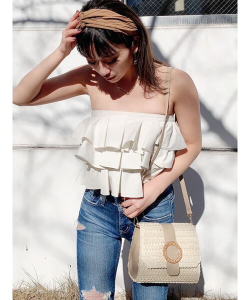 GYDA（ジェイダ）の「フリルベアトップス（シャツ/ブラウス・レディース・アイボリー/ベージュ・FREE）」の5枚目の写真