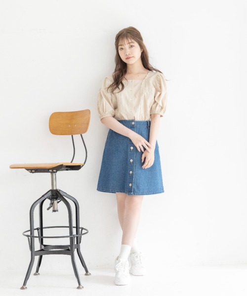 Mysa&Liina（ミーサリーナ）の「スクエアーレースブラウス（シャツ/ブラウス・レディース・オレンジ/ブラウン/オフホワイト/ベージュ・M）」の16枚目の写真