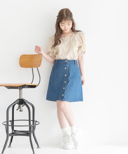 Mysa&Liina（ミーサリーナ）の「スクエアーレースブラウス（シャツ/ブラウス・レディース・オレンジ/ブラウン/オフホワイト/ベージュ・M）」の17枚目の写真