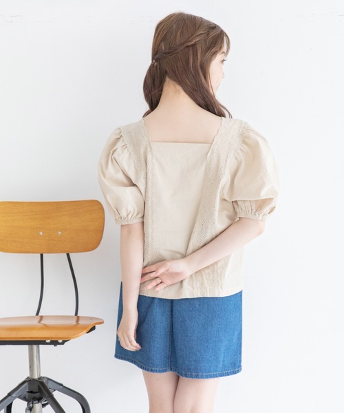 Mysa&Liina（ミーサリーナ）の「スクエアーレースブラウス（シャツ/ブラウス・レディース・オレンジ/ブラウン/オフホワイト/ベージュ・M）」の20枚目の写真