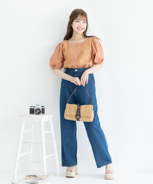 Mysa&Liina（ミーサリーナ）の「スクエアーレースブラウス（シャツ/ブラウス・レディース・オレンジ/ブラウン/オフホワイト/ベージュ・M）」の21枚目の写真