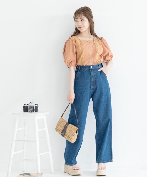 Mysa&Liina（ミーサリーナ）の「スクエアーレースブラウス（シャツ/ブラウス・レディース・オレンジ/ブラウン/オフホワイト/ベージュ・M）」の22枚目の写真