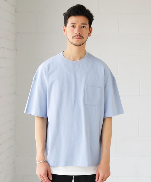 LIL VENDARS(リルヴェンダース)の「抗菌防臭 接触冷感 ポケット付きカットソー(Tシャツ/カットソー・メンズ・ホワイト/ブラック/グレイッシュブルー/グレー系/グリーン系・M/L/XL)」の9枚目の写真