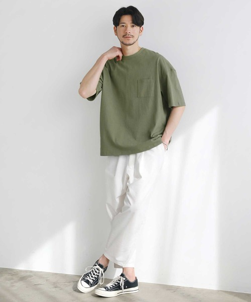LIL VENDARS(リルヴェンダース)の「抗菌防臭 接触冷感 ポケット付きカットソー(Tシャツ/カットソー・メンズ・ホワイト/ブラック/グレイッシュブルー/グレー系/グリーン系・M/L/XL)」の19枚目の写真