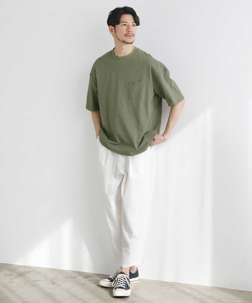 LIL VENDARS(リルヴェンダース)の「抗菌防臭 接触冷感 ポケット付きカットソー(Tシャツ/カットソー・メンズ・ホワイト/ブラック/グレイッシュブルー/グレー系/グリーン系・M/L/XL)」の20枚目の写真