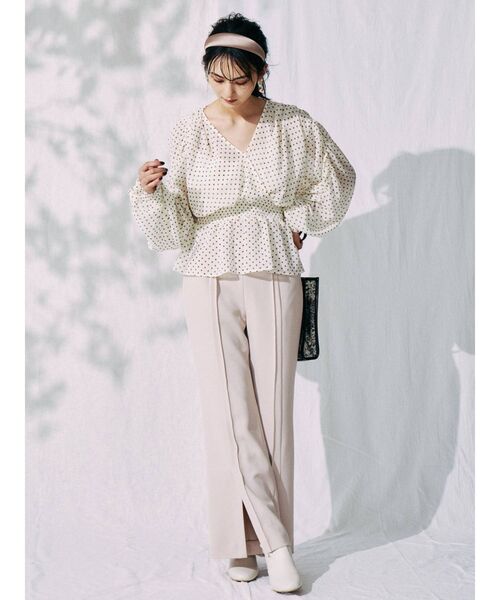 MERCURYDUO（マーキュリーデュオ）の「スリットフレアパンツ（その他パンツ・レディース・ブラック/ピンク/ベージュ・SMALL/MEDIUM）」の18枚目の写真