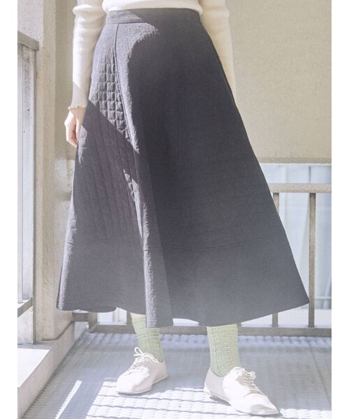 新品タグ付き 定価22000円】FENNEL フラワーキルトフレアスカート