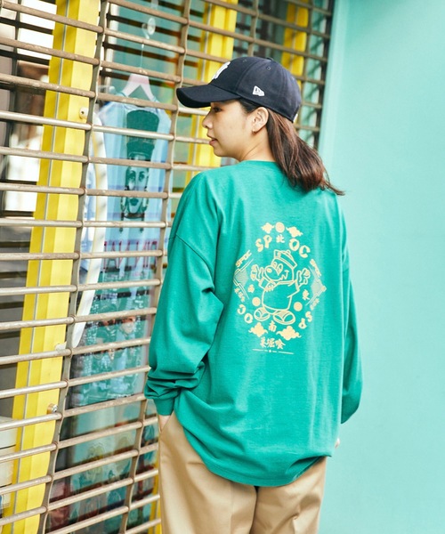 SPOC STORE(スポックストア)の「【SPOC STORE】チャイナプリントロンT(Tシャツ/カットソー・メンズ・ホワイト/オレンジ/ケリーグリーン/ケリー・M/L)」の8枚目の写真