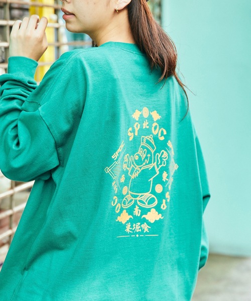 SPOC STORE(スポックストア)の「【SPOC STORE】チャイナプリントロンT(Tシャツ/カットソー・メンズ・ホワイト/オレンジ/ケリーグリーン/ケリー・M/L)」の12枚目の写真