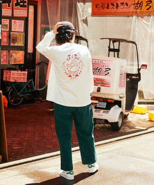 SPOC STORE(スポックストア)の「【SPOC STORE】チャイナプリントロンT(Tシャツ/カットソー・メンズ・ホワイト/オレンジ/ケリーグリーン/ケリー・M/L)」の4枚目の写真