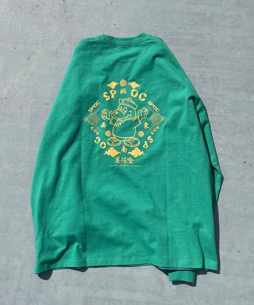 SPOC STORE(スポックストア)の「【SPOC STORE】チャイナプリントロンT(Tシャツ/カットソー・メンズ・ホワイト/オレンジ/ケリーグリーン/ケリー・M/L)」の5枚目の写真