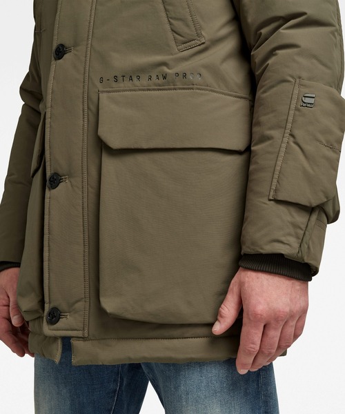 G-STAR（ジースター）の「VODAN PADDED HOODED PARKA/中綿/サステナブル（ダウンジャケット/コート・メンズ・カーキオリーブ・SMALL/MEDIUM/X-SMALL/LARGE）」の4枚目の写真