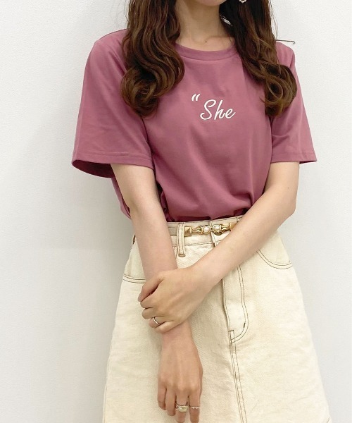 apres jour（アプレジュール）の「アソートTシャツ【ZOZOTOWN限定アイテム】（Tシャツ/カットソー・レディース・ライトピンク/ホワイト系その他/アイボリー/オフホワイト/ラベンダー/ホワイト系その他4/クリーム/ホワイト系その他3/ブラック/スモークピンク/ホワイト系その他2・フリー/X-LARGE）」の11枚目の写真