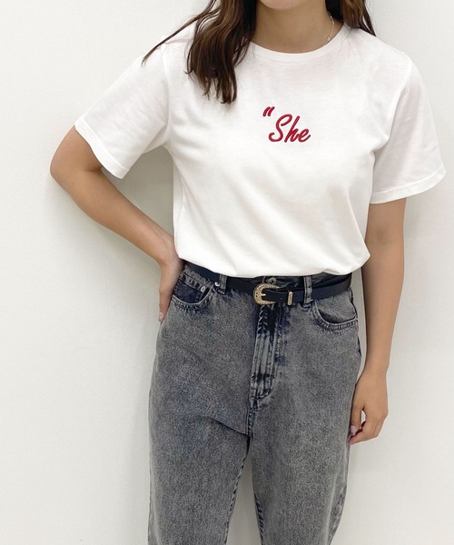 apres jour（アプレジュール）の「アソートTシャツ【ZOZOTOWN限定アイテム】（Tシャツ/カットソー・レディース・ライトピンク/ホワイト系その他/アイボリー/オフホワイト/ラベンダー/ホワイト系その他4/クリーム/ホワイト系その他3/ブラック/スモークピンク/ホワイト系その他2・フリー/X-LARGE）」の12枚目の写真