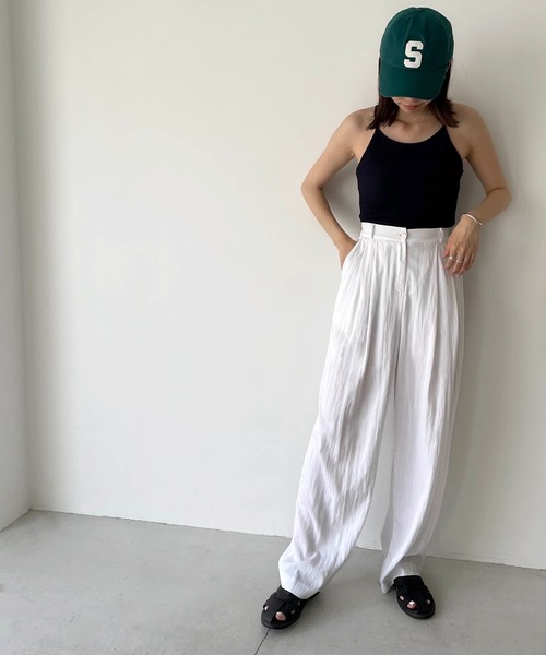 CANAL JEAN（キャナルジーン）の「El mar(エルマール) レーヨンタックパンツ（その他パンツ・レディース・アイボリー/ベージュ/ブラック・ONE SIZE）」の2枚目の写真