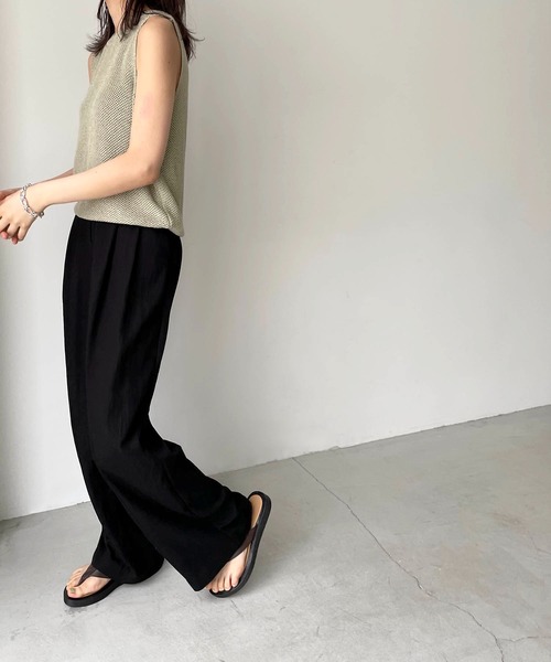 CANAL JEAN（キャナルジーン）の「El mar(エルマール) レーヨンタックパンツ（その他パンツ・レディース・アイボリー/ベージュ/ブラック・ONE SIZE）」の14枚目の写真