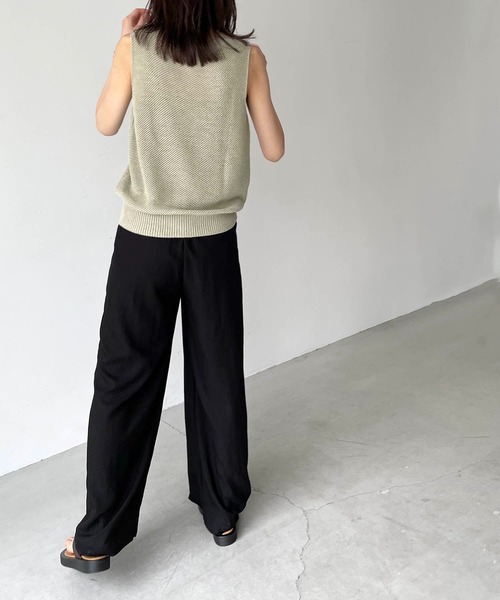 CANAL JEAN（キャナルジーン）の「El mar(エルマール) レーヨンタックパンツ（その他パンツ・レディース・アイボリー/ベージュ/ブラック・ONE SIZE）」の15枚目の写真