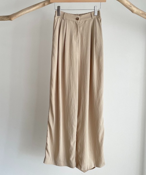 CANAL JEAN（キャナルジーン）の「El mar(エルマール) レーヨンタックパンツ（その他パンツ・レディース・アイボリー/ベージュ/ブラック・ONE SIZE）」の9枚目の写真