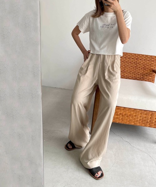 CANAL JEAN（キャナルジーン）の「El mar(エルマール) レーヨンタックパンツ（その他パンツ・レディース・アイボリー/ベージュ/ブラック・ONE SIZE）」の18枚目の写真