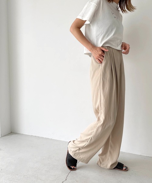 CANAL JEAN（キャナルジーン）の「El mar(エルマール) レーヨンタックパンツ（その他パンツ・レディース・アイボリー/ベージュ/ブラック・ONE SIZE）」の17枚目の写真