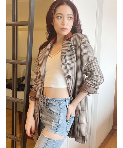 GYDA（ジェイダ）の「ドッキングカラーウエストマークジャケット（テーラードジャケット・レディース・ブラック/その他1・FREE）」の10枚目の写真