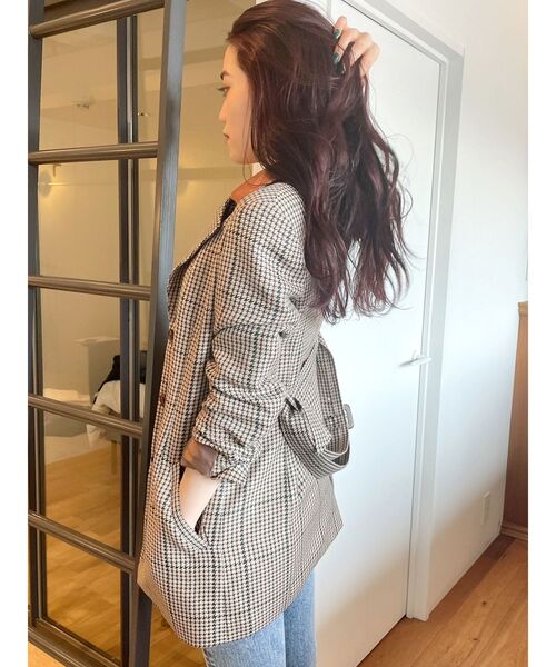 GYDA（ジェイダ）の「ドッキングカラーウエストマークジャケット（テーラードジャケット・レディース・ブラック/その他1・FREE）」の3枚目の写真