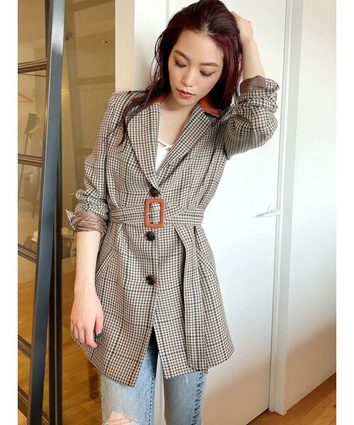 GYDA（ジェイダ）の「ドッキングカラーウエストマークジャケット（テーラードジャケット・レディース・ブラック/その他1・FREE）」の16枚目の写真