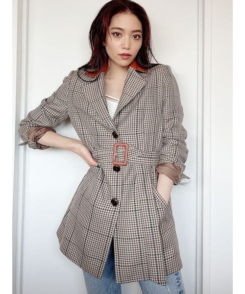 GYDA（ジェイダ）の「ドッキングカラーウエストマークジャケット（テーラードジャケット・レディース・ブラック/その他1・FREE）」の7枚目の写真