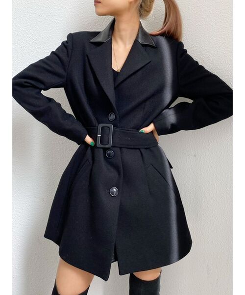 GYDA（ジェイダ）の「ドッキングカラーウエストマークジャケット（テーラードジャケット・レディース・ブラック/その他1・FREE）」の8枚目の写真