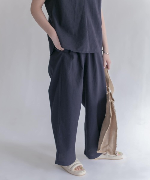 KBF（ケイビーエフ）の「リネンMIXリラックスパンツ（その他パンツ・レディース・アイボリー/マスタード/ネイビー・ONE）」の2枚目の写真