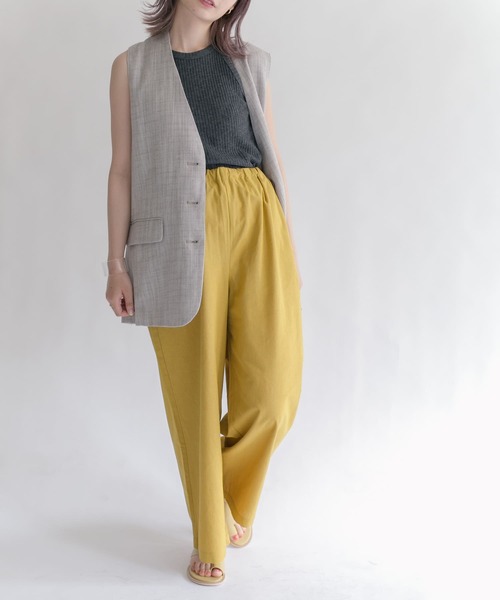 KBF（ケイビーエフ）の「リネンMIXリラックスパンツ（その他パンツ・レディース・アイボリー/マスタード/ネイビー・ONE）」の5枚目の写真