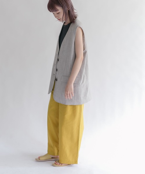 KBF（ケイビーエフ）の「リネンMIXリラックスパンツ（その他パンツ・レディース・アイボリー/マスタード/ネイビー・ONE）」の6枚目の写真