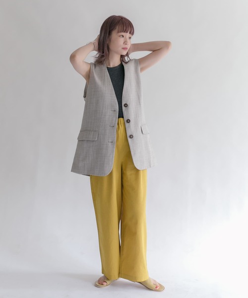 KBF（ケイビーエフ）の「リネンMIXリラックスパンツ（その他パンツ・レディース・アイボリー/マスタード/ネイビー・ONE）」の7枚目の写真