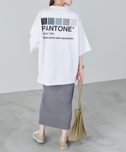Chaco closet（チャコ クローゼット）の「PANTONEバックプリントビックTシャツ（Tシャツ/カットソー・レディース・ベージュ/ブラック/ミント/ピンク/ホワイト・M）」の2枚目の写真